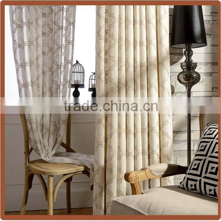 Cottonpoly Embroidery Double curtain fabirc