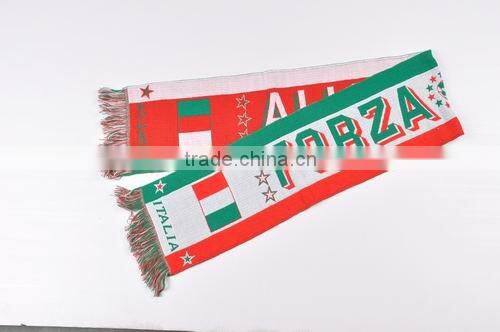 Acrylic Jacquard football fan scarf OEM welcome