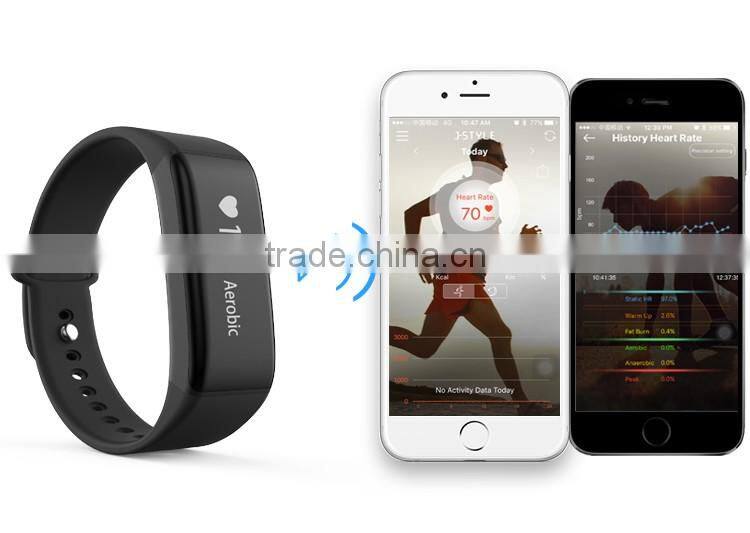 J-style health bluetooth heart rate monitor wrist pedometer watch fitness activity tracker with sdk and api