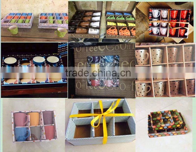 Vesub New arrive 11OZ Two-tone Color Ceramic mugs colorful two-tone glaze one handle ceramic soup mug