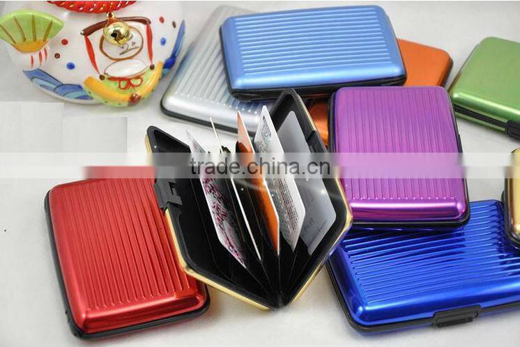 Wholesale 9 Colors NEW Deluxe Aluma Wallet Credit Card Holder Anti RFID Scanning Aluminum Case Box