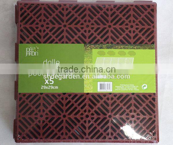 Garden decorative cheap plastic sideway tile flooring