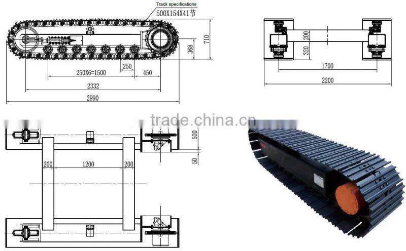 15 ton steel track chassis