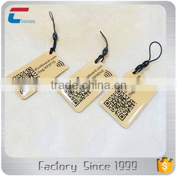 QR code printed 13.56MHZ MIFARE Classic 1K /4K Keyfob RFID Tags Stickers