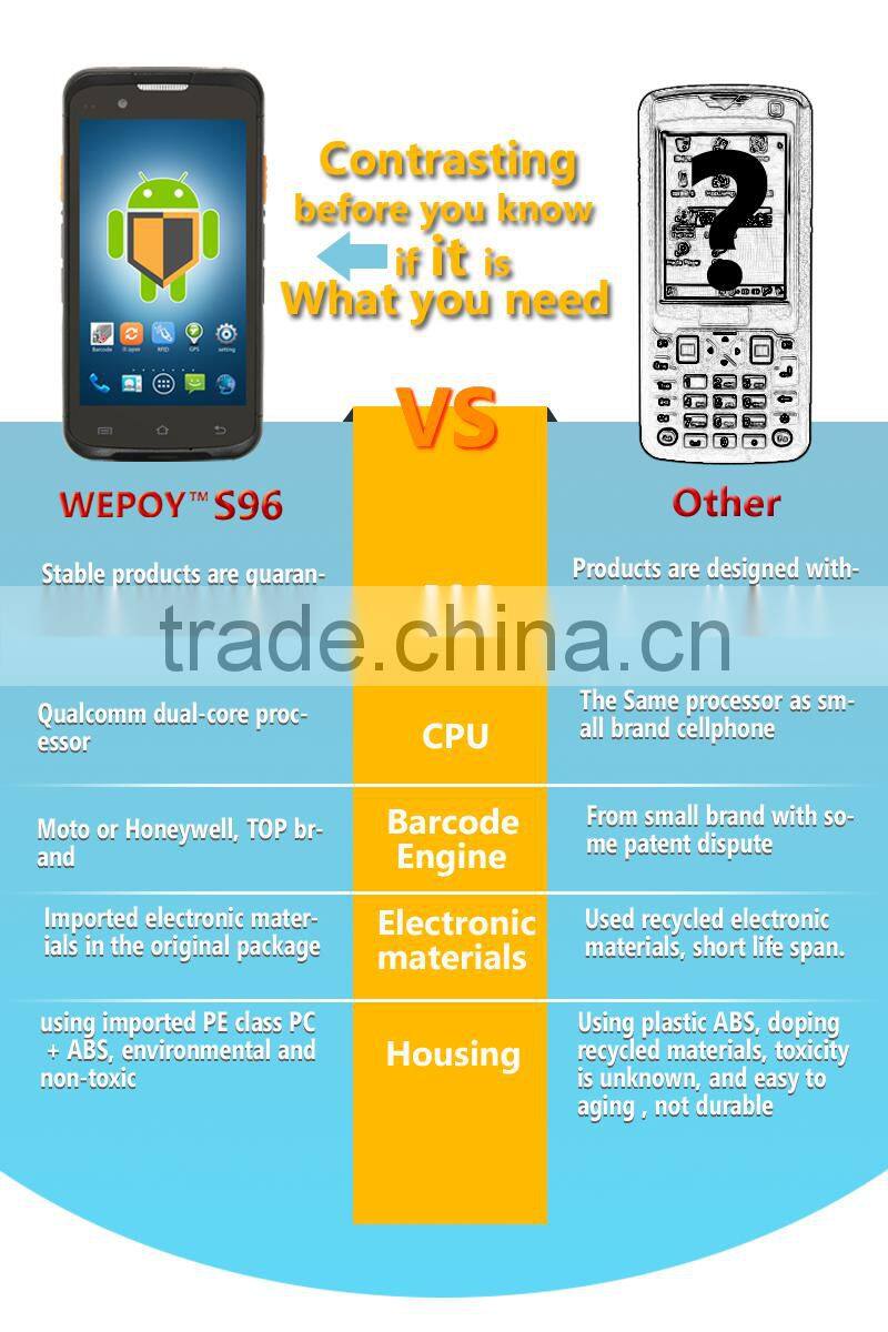 4G touch screen handheld pda barcode scanner