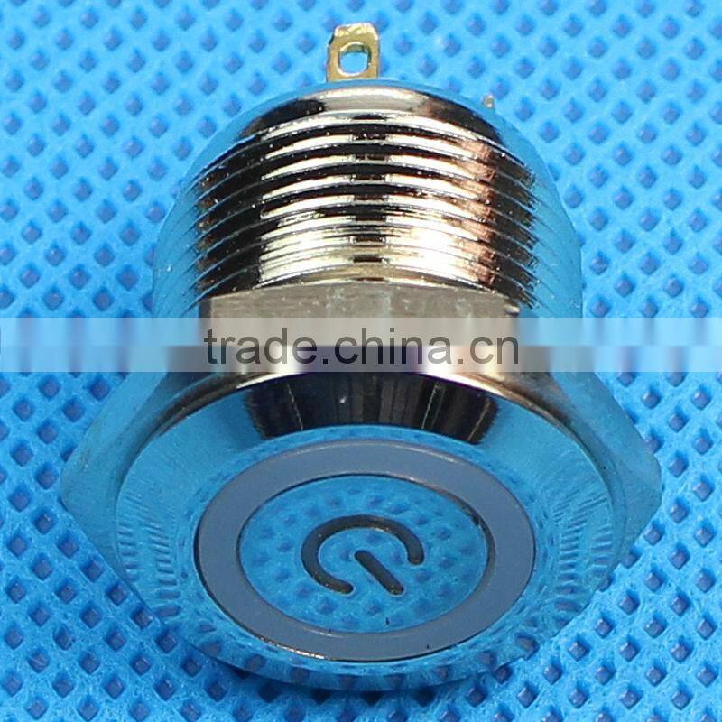 Daier power symbol 16mm illuminated push button switches