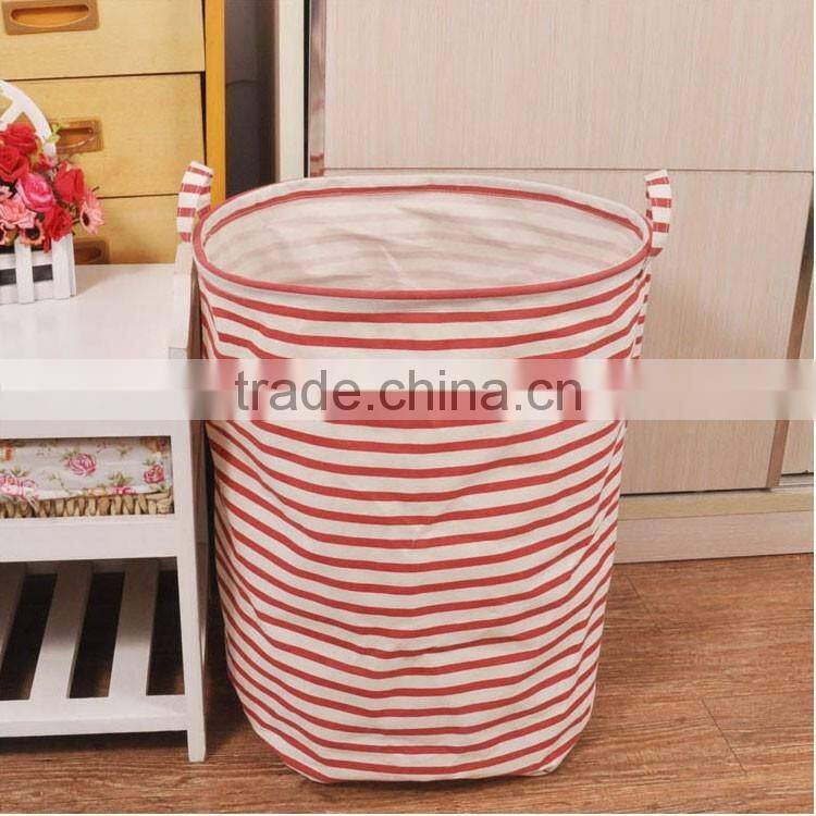 Promotion gift Foldable Cotton canvas Linen fabric kids children baby clothing toy storage basket