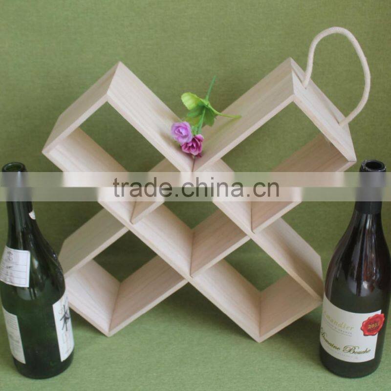 Changeable multifunctional professional design portable DIY wood wine box adjustable wood wine rack with top handle