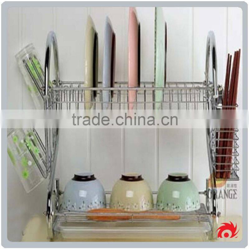 2 Tiers Cup Drying Holder Organizer Drainer Dryer Tray Cutlery Dishes rack