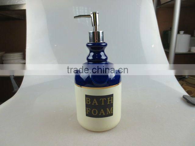 color-glazed ceramic bath foam jar