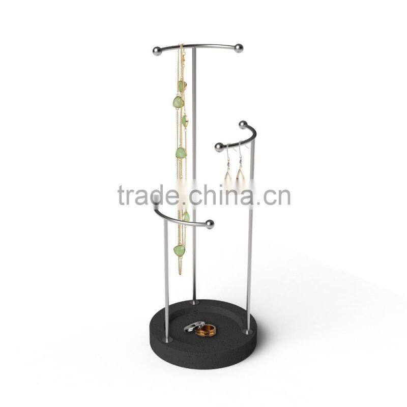 Tonvic 4 Tiers Rotating Iron Jewelry Holder Jewelry Display Stand Organizer