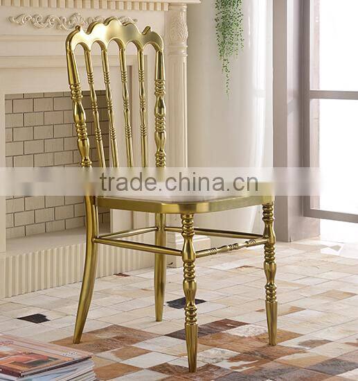 quality polished champange gold stainless steel luxury modern chiavari chair LQ-SSC001C