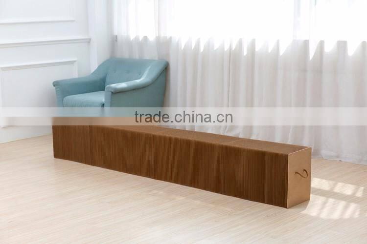 waterproof foldable paper bench with felt pad ideal for living room white/brown