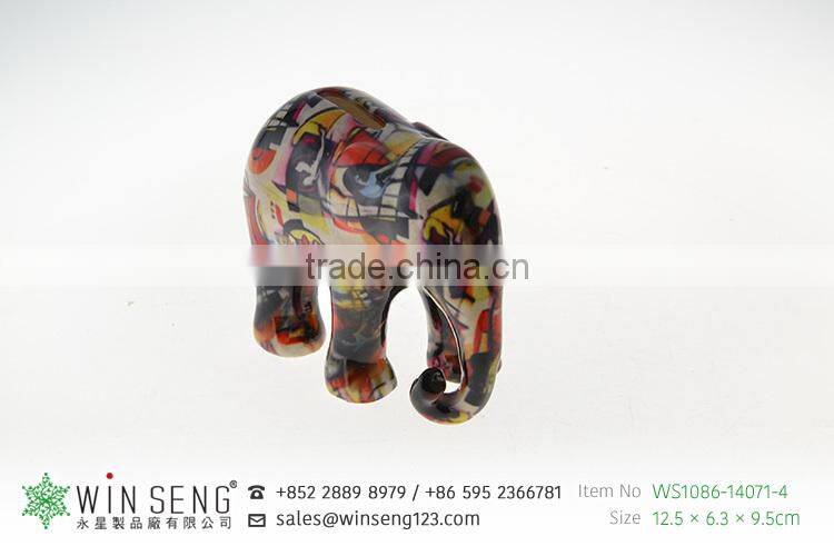 Competitive price lovely cute animal shaped ceramic elephant piggy bank