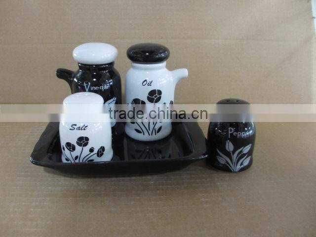 ceramic kitchen oil vinegar salt pepper bottle