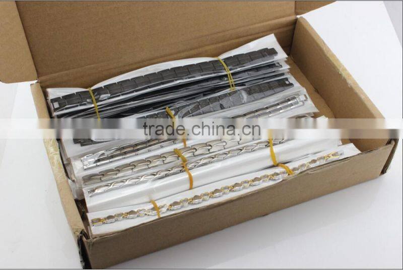 factory wholesale stainless steel mens health bio magnetic energy bracelet