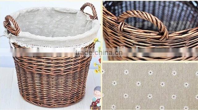Hot sell large colored wicker recycle laundry basket with handles