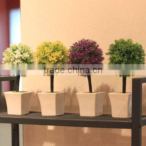 GNW GP005 Artificial Plastic Colored Plant Pots Wholesale for office table decoration