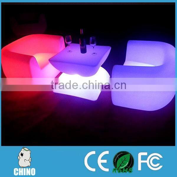 Factory directly sale 60*60*110cm LED Cocktail table with Remote