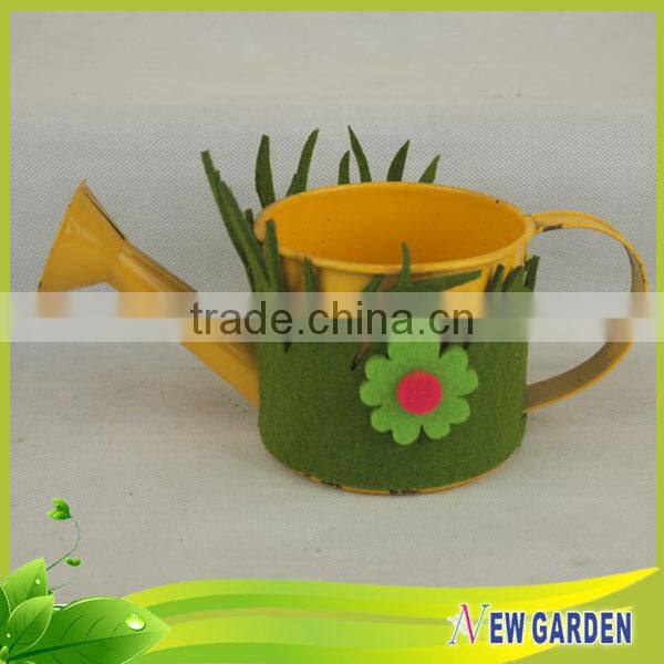 Flannelette Decorative New colored Metal Watering Can Flower Pot