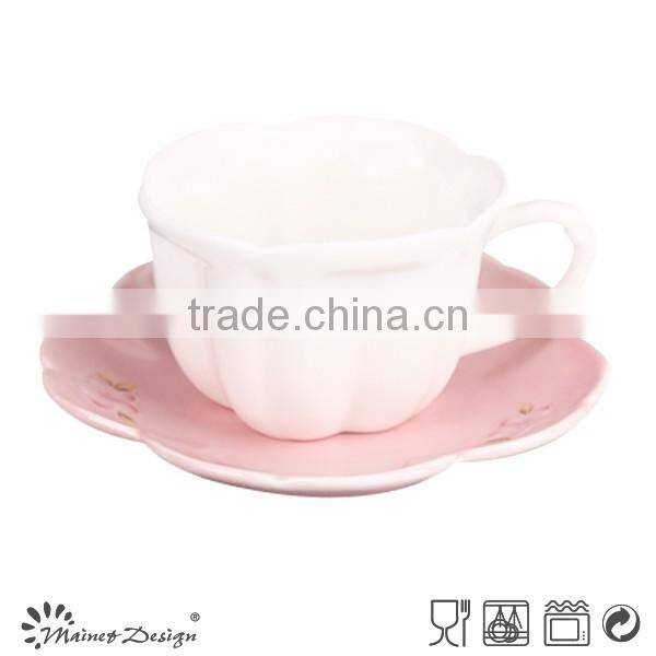 2015 hot selling cute coffe saucer and mug
