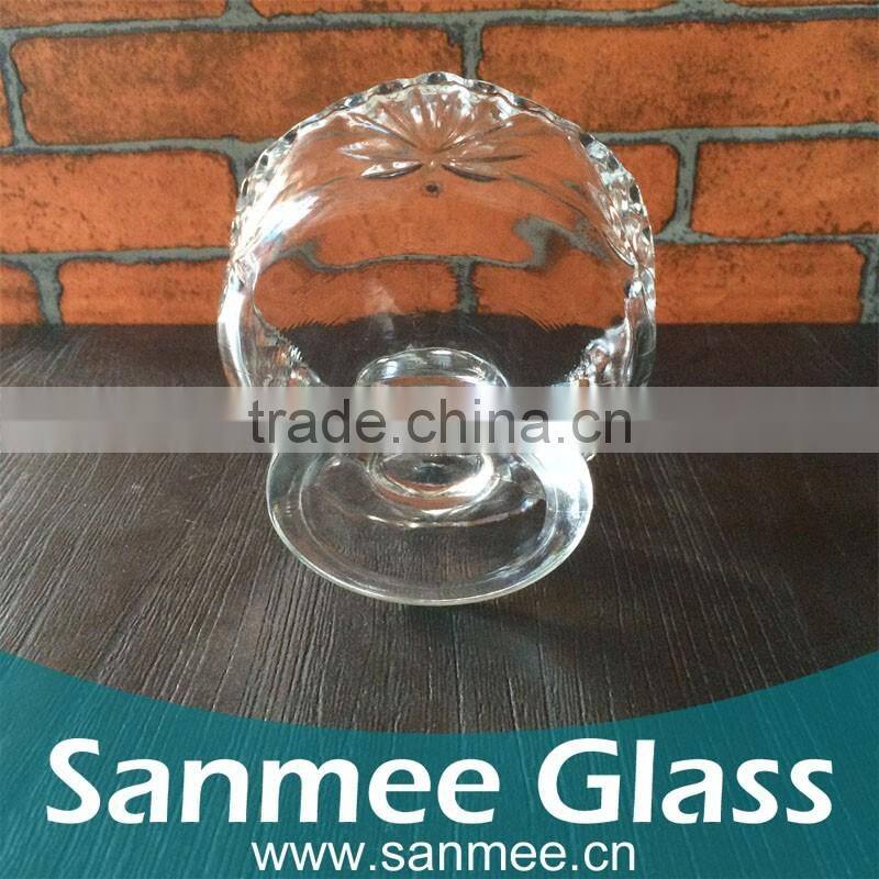 170ml Clear Flower Pattern Glass Footed Candy/Ice Cream Bowl
