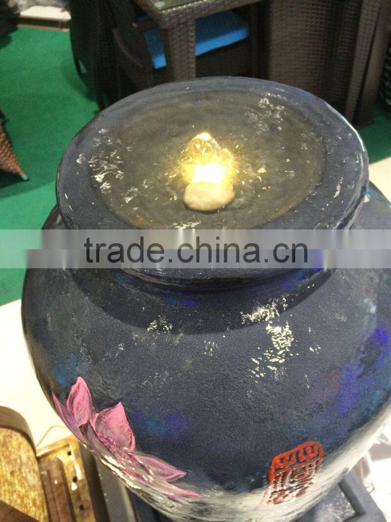 high quality classic water founatin large vase with flower pattern