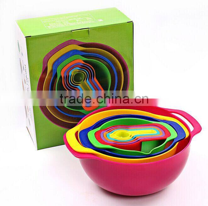 2017 GOOD QUALITY RAINBOW 10PCS MEASURING CUP MEASURING SPOONS