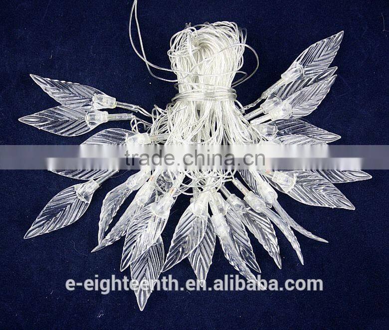 2017 new Outdoor Indoor 20 LED Transparent green leaf String Lights Holiday Christmas Lighting New Year Wedding Decorations