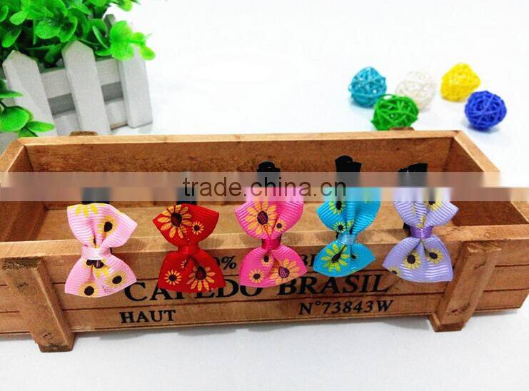 Factory wholesale fashion ribbon bow kids hair clip lovely baby hair clips