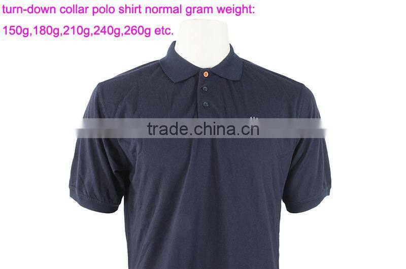 Latest Design Short Sleeves Embroidery Logo Turn-down 150gsm Custom Cotton Uniform Polo Shirt