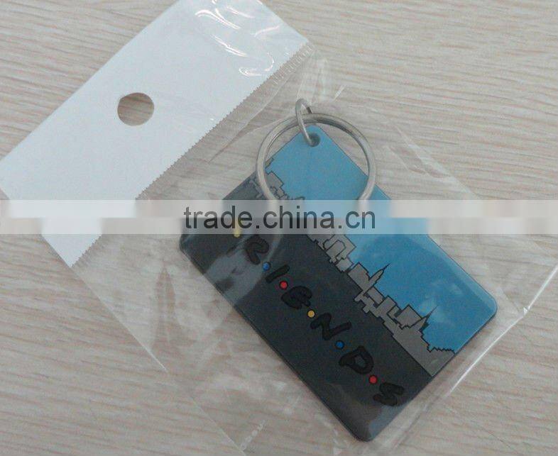 China custom printed rubber pvc keyring key chain with custom logo
