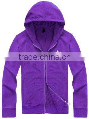 Custom mens' printing cotton fleece hoody jacket