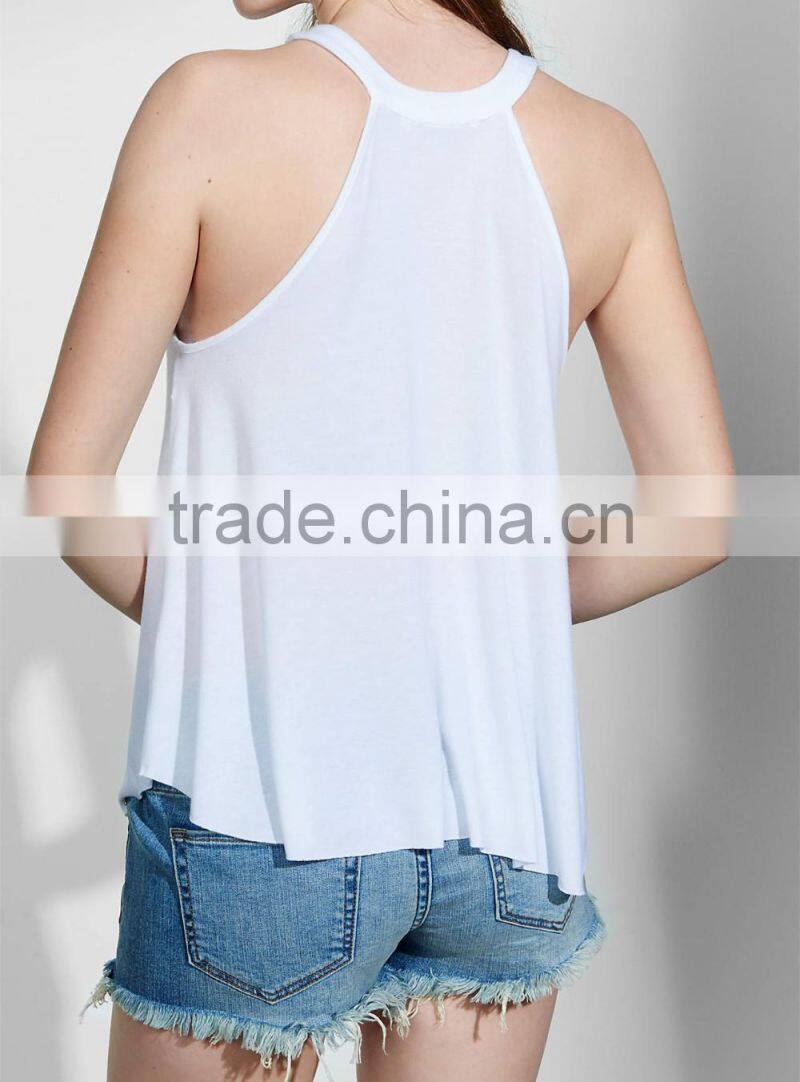 2016 Fashion Abbreviated Swing Halter Tank Top HST8030