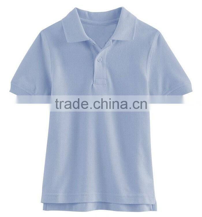 solid Pique cotton poly kids school uniform polo shirt