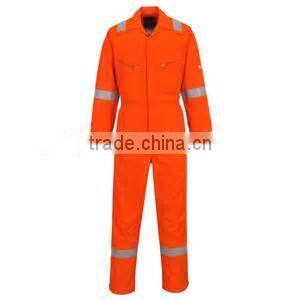 Custom Hi Vis Orange Durable Construction Worker Uniform Reflective Safety Coverall
