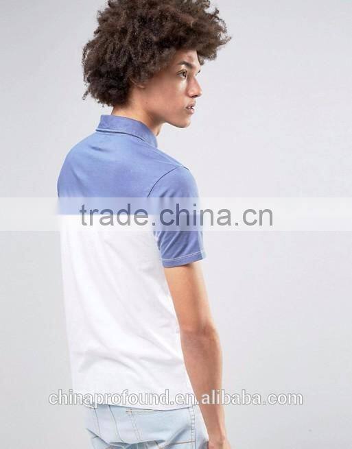 mens t-shirt polo custom design dip dye polo tshirt dye dip new models fashion tee China manufacturer 2016