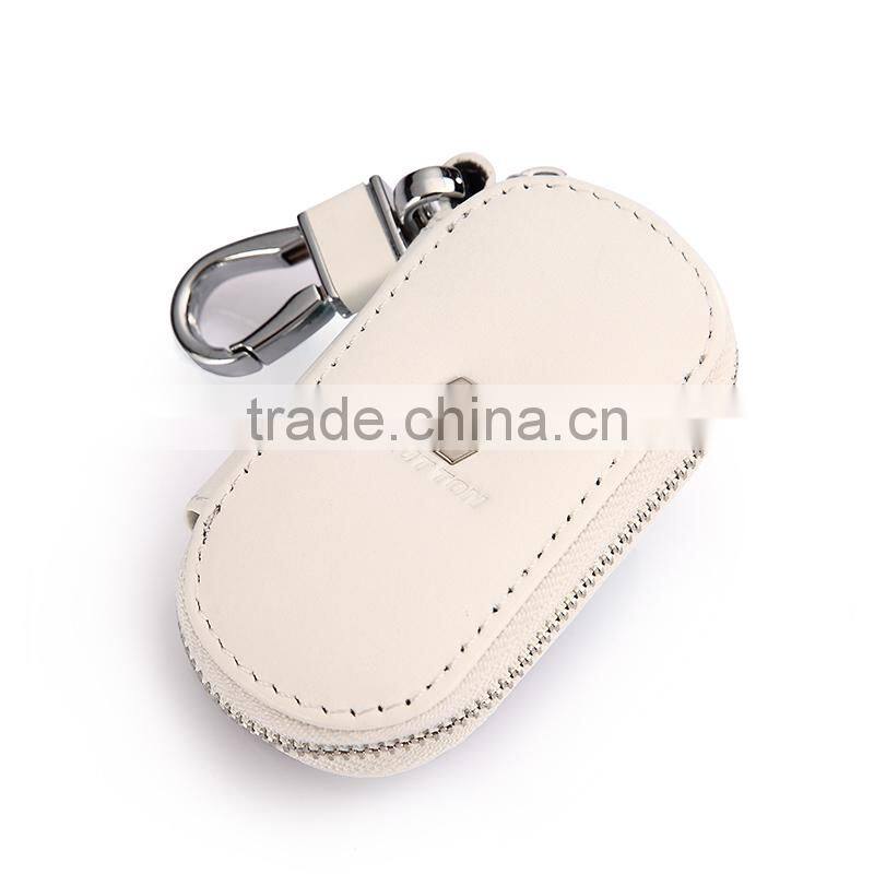 Many Color Top Grain Cowhide Genuine Leather Fashion Men Car Key Case Chains Holder