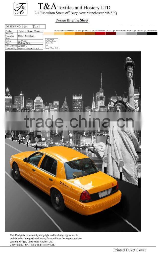 Popart design fleece blanket TAXI throw blanket