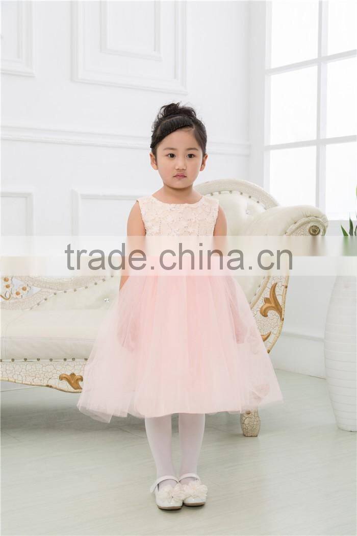 Factory Direct Sales Children Latest Party Wear American Fashion Sleeveless Heirloom Dress