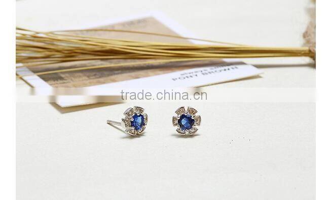 Exquisite Cheap beautiful flower 925 sterling silver earring with AAA CZ stone