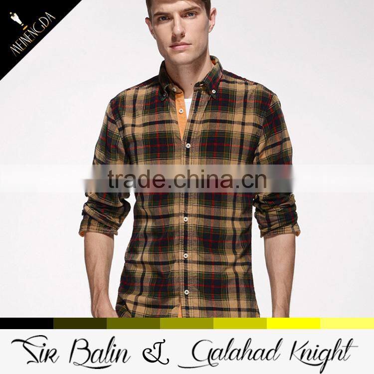 hot product chunky premium cotton plaid t shirts manufacturers china