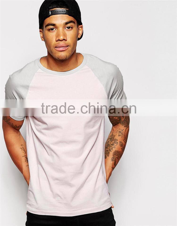 2015 mens blank t shirt latest contrast raglan sleeve t shirt men
