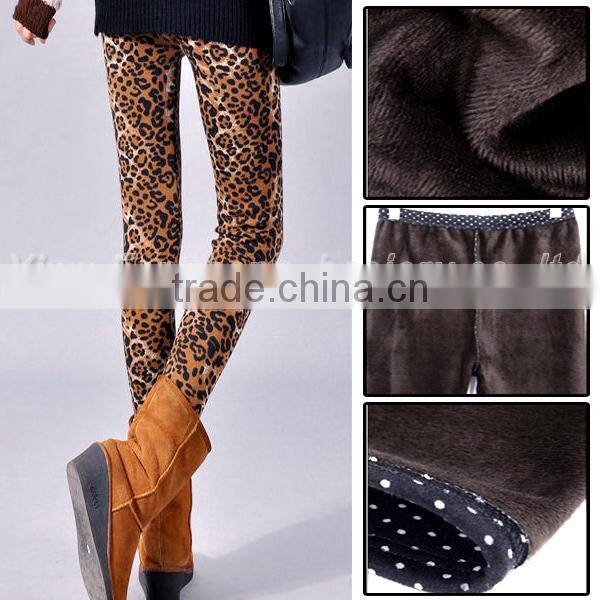 Fashion sexy gold leopard print warm leggings