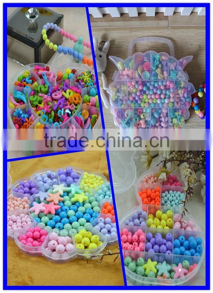 cartoon cardboard pack diy beads set for children toys gifts various plastic beads mix for kids educational gifts toys
