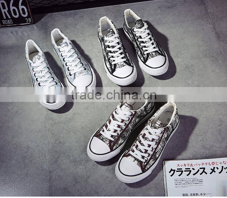 English printing men's casual canvas shoes in good price