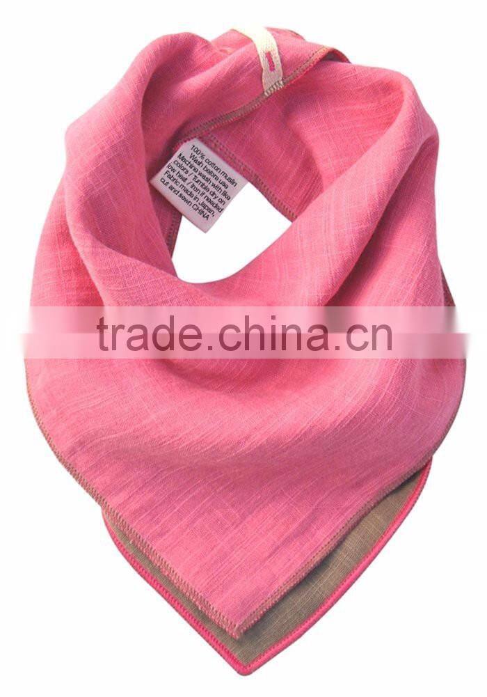 New Design Fashion Cotton Brown Baby Bandana Bibs Baby Girls Solid Bandana Drool Bibs