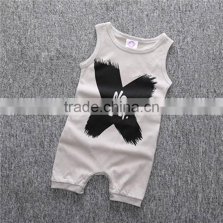 2017 Grey Black Baby Boys Night Wear Romper Newborn Baby Boy Clothes