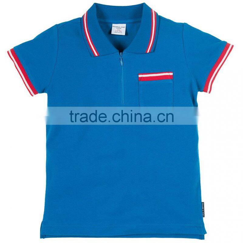 Soft cotton embroidery children polo shirt