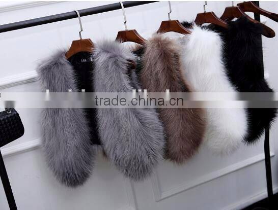 TJ-R-2 Simple long fur style cheap fake fur vest for women
